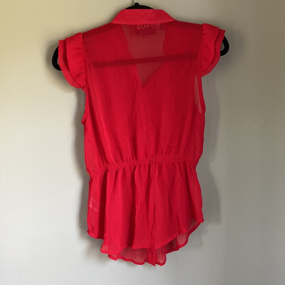 Red ruffled top - Picture 2 of 3